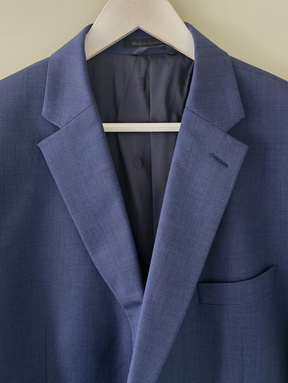 NWOT Lauren Ralph Lauren Navy Textured Weave Wool Blazer Size 48R Old Money - Picture 2 of 16